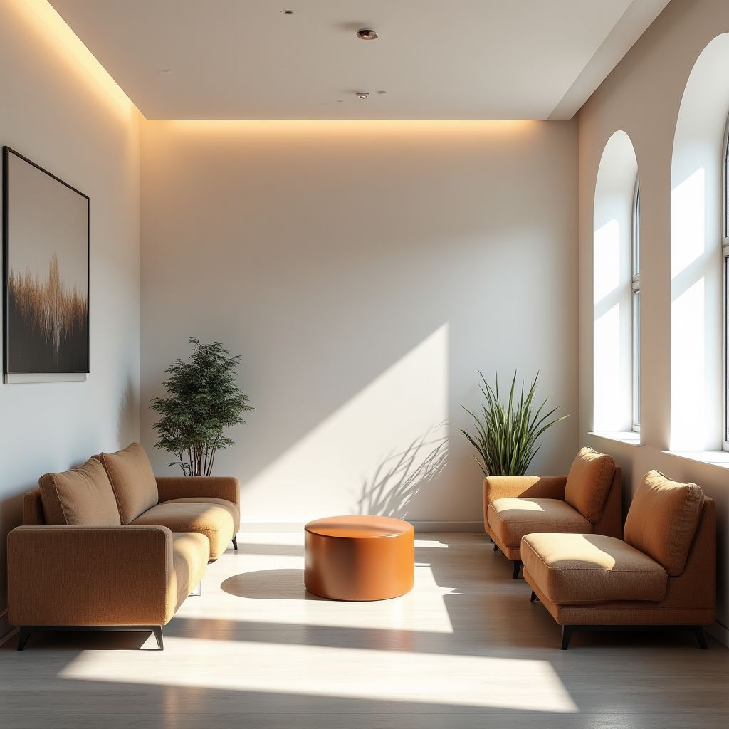 Sala d'attesa accogliente e moderna