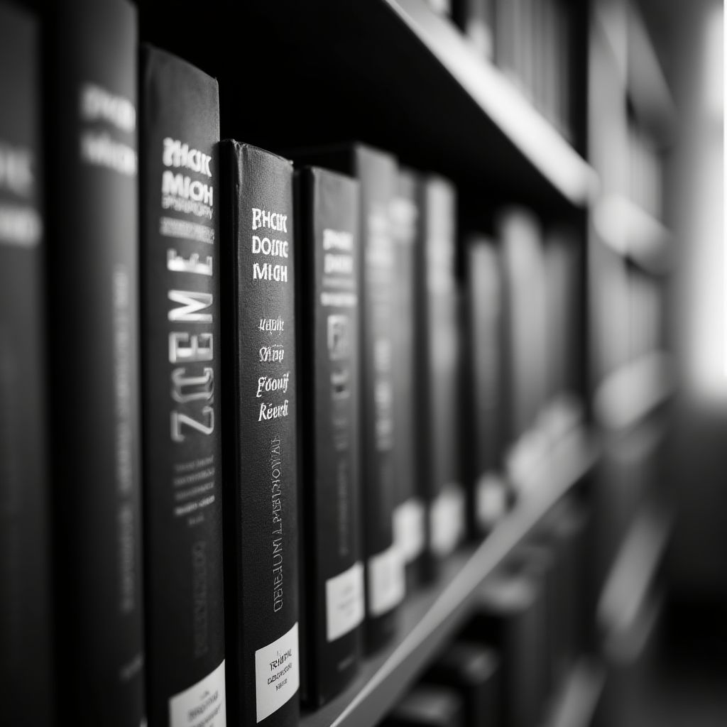 Dettaglio di una libreria con testi di psicologia
